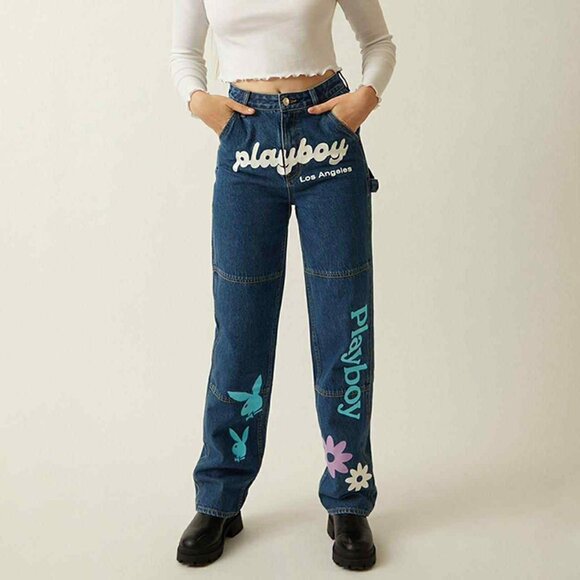 Playboy by Pacsun The Club Blue Carpenter Jeans Size 25 High Rise - Picture 1 of 7